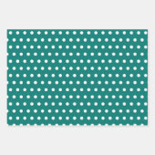 Pine Green Ice Blauw wit polka dot Inpakpapier Vel (Voorkant)