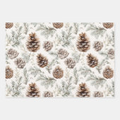 Pine Green Ivory Red Stripes Kerstmis Inpakpapier Vel (Voorkant 2)