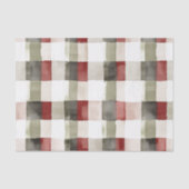 Pine Green Ivory Red Stripes Kerstmis Tissuepapier (Voorkant)