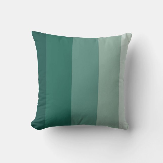 Pine Green Ombre Stripe Kussen (Voorkant)