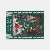 Pine Green Snowy kerstbomen Holiday Fleece Deken (Voorkant (Horizontaal))