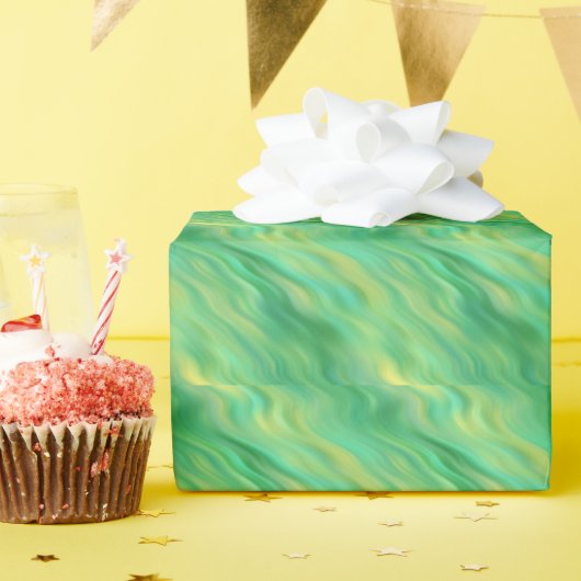 Pine Green Wavy Texture Cadeaupapier (Verjaardagsfeest)