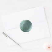 Pine Green Wax Seal Monogram Bruiloft Stickers (Envelop)