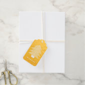 Pine Groen Goud Glitzy Glitter Kerstmis Cadeaulabels (Met Koord)
