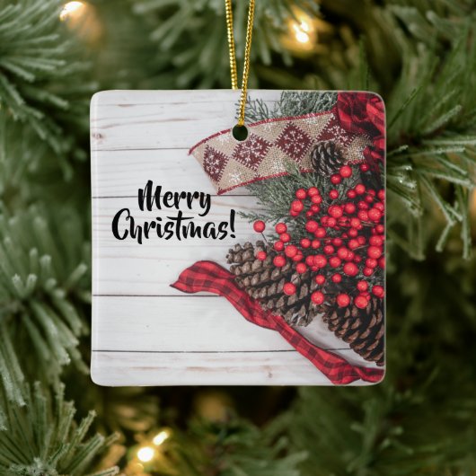 Pine & Holly Collectie Keramisch Ornament (Boom)