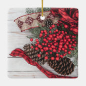 Pine & Holly Collectie Keramisch Ornament (Achterkant)