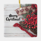 Pine & Holly Collectie Keramisch Ornament (Voorkant)