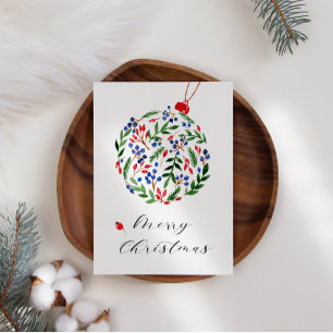 Pine Holly Wreath Zakelijke Kerstvakantie Kaart