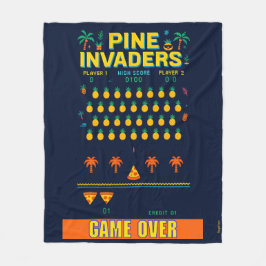 Pine Invaders-Pineapple Empire Retro Games Series Fleece Deken