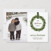 Pine krans 3 foto | Kerstbrief Feestdagenkaart (Voorkant)