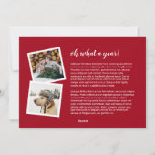 Pine krans 3 foto | Kerstbrief Feestdagenkaart (Achterkant)