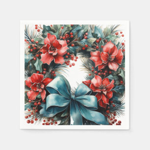 Pine krans met Holly Christmas Servet