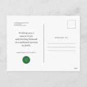 Pine krans op hout | Groeten van het seizoen Feestdagenkaart (Achterkant)