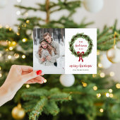 Pine krans Vrolijk Kerstmis Magnetische Fotokaart