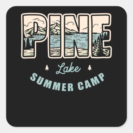 Pine Lake Vierkante Sticker (Voorkant)