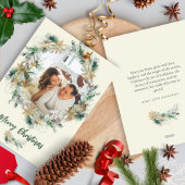 Pine Leaves Krans Waterverf Snowflake Christmas Feestdagenkaart