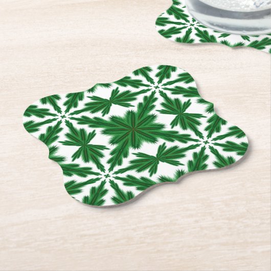 Pine Mandala Paper Onderzetters (Gekanteld)