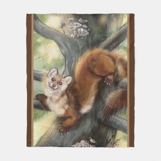 Pine Marten Fleece Deken (Voorkant)