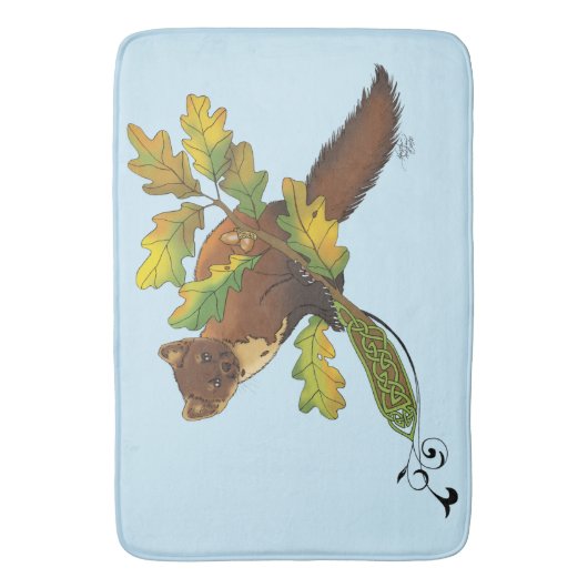 Pine Marten herfstbladeren Badmat (Voorkant Verticaal)