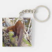Pine Marten op Log Sleutelhanger (Achterkant)
