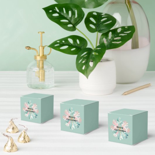 Pine Mint Snowflake Vrolijk Kerstfeest Bedankdoosjes (Meervoudige)