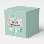 Pine Mint Snowflake Vrolijk Kerstfeest Bedankdoosjes (Voorkant Zijde)