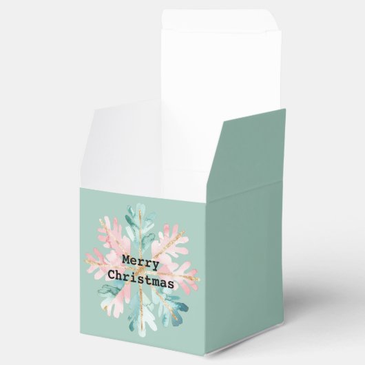Pine Mint Snowflake Vrolijk Kerstfeest Bedankdoosjes (Geopend)