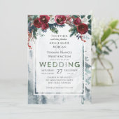 Pine Mountain Roses Invitation de mariage d'hiver (Debout devant)