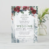 Pine Mountain Winter Bruiloft Kaart (Staand voorkant)
