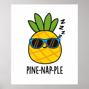 Pine-nap-paars Funny Napping Fruit Pineapple Pun Poster