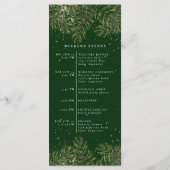 Pine & Or Noël Foliage Programme de mariage (Dos)