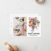 Pine Orange Photo - Carte de Noël (Devant/Arrière en situation)