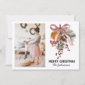 Pine Orange Photo - Carte de Noël (Devant)