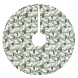 Pine-ploegen en pijnbomen | Handgeschilde Waterver Kerstboom Rok