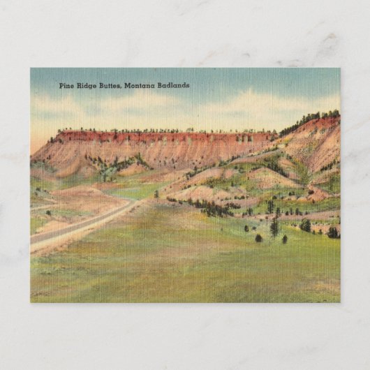 , Pine Ridge Buttes, Montana, Badlands Briefkaart (Voorkant)