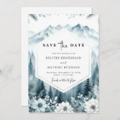 Pine Romance Mountain Wedding Save The Date (Voorkant / Achterkant)