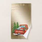 Pine rouge Noël, Flammes de neige (Serviette à main)