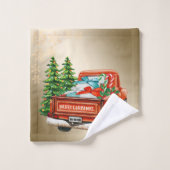 Pine rouge Noël, Flammes de neige (Gant de toilette)