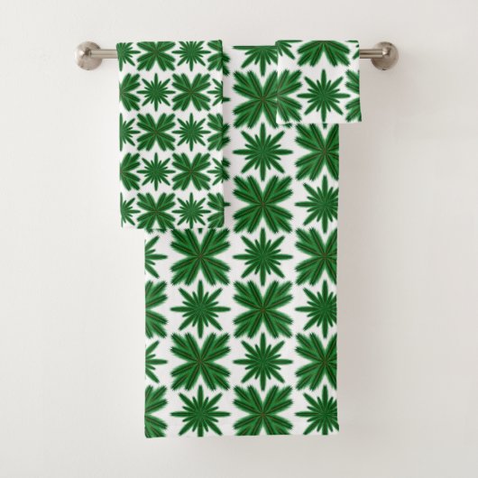 Pine Snowflakes Badhanddoek Set Bad Handdoek (Insitu)