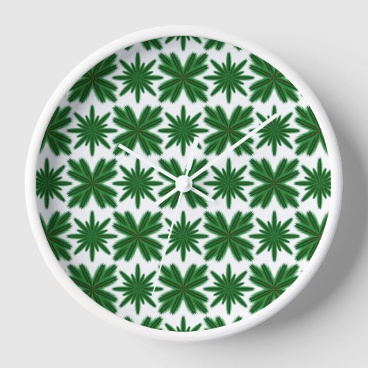 Pine Snowflakes Hout Ingelijste klok (Voorkant)