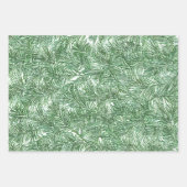 Pine Sprigs Holiday Wrapping Paper Flat Sheet Set (Voorkant)