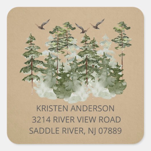 Pine Spruce Trees | Nieuwe sticker van label voor  (Voorkant)
