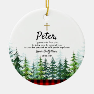 Pine Tree - Aangewezen belofte aan Godchild Keramisch Ornament
