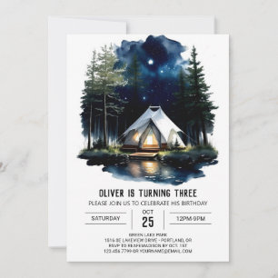 Pine Tree Adventure Anniversaire Invitation