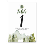 Pine Tree Adventure Rustisch Baby shower Kaart (Achterkant)