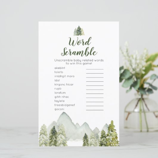 Pine Tree adventure Woodland Word Scramble (Staand voorkant)