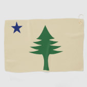 Pine tree and star 1901 flag of Maine State Golfhanddoek (Horizontaal)