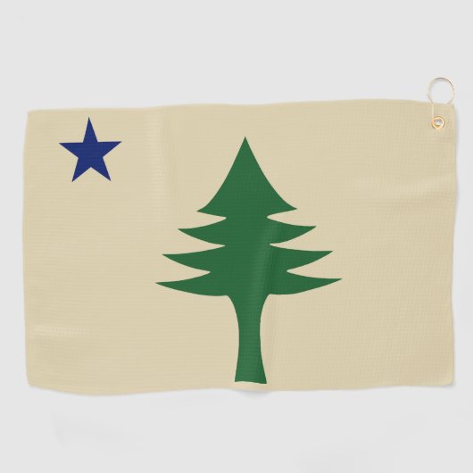 Pine tree and star 1901 flag of Maine State Golfhanddoek (Horizontaal)
