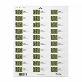Pine Tree Bark Met Mos retour adres label (Full Sheet)