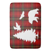 Pine tree Beer Eagle op Rood Zwart Tartan Badmat (Voorkant Verticaal)